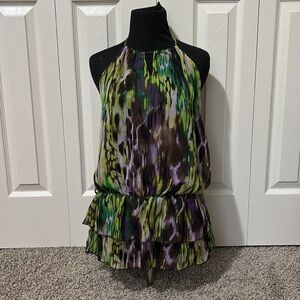 Vibrant Multicolor Halter Dress